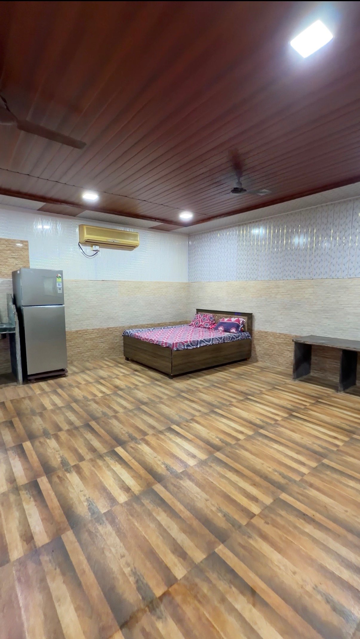 Well-lit guest bedroom